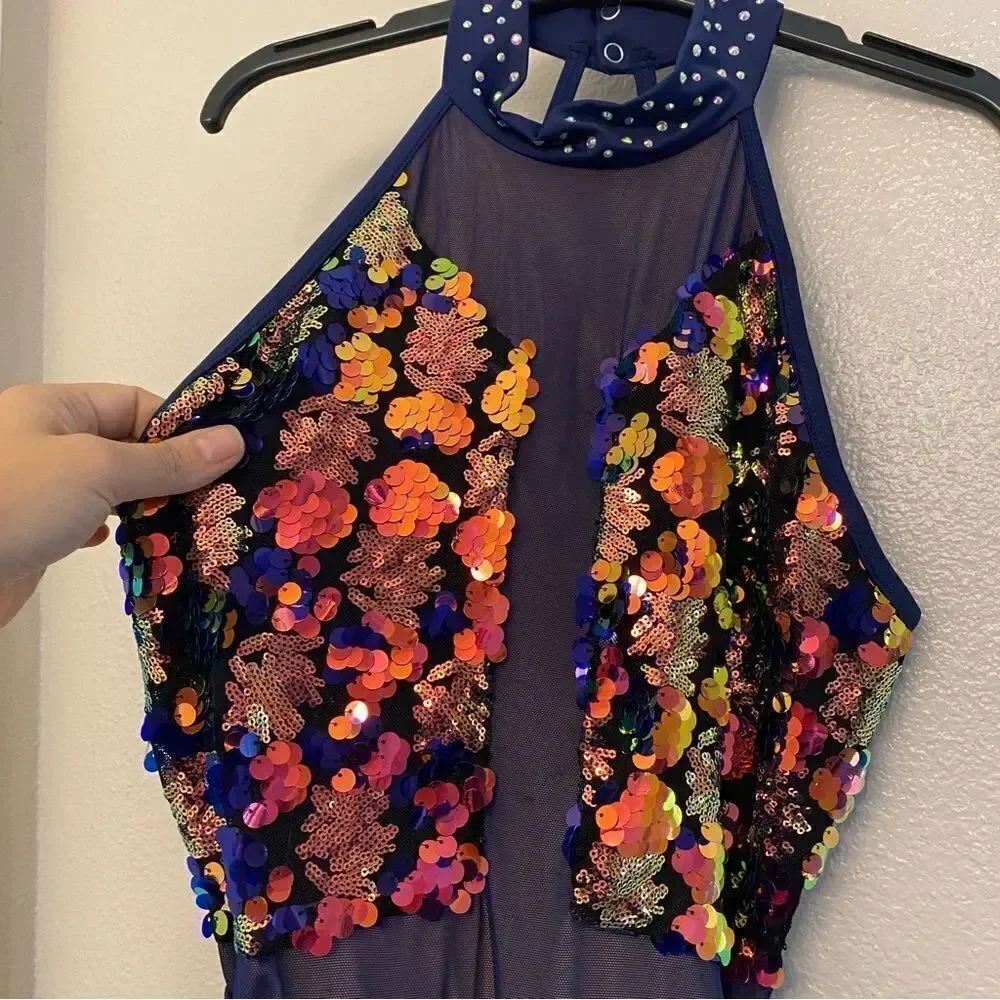 Revolution 10th House Dance Costume plus size unitard PRISMATIC TH23134 XXLA ADL